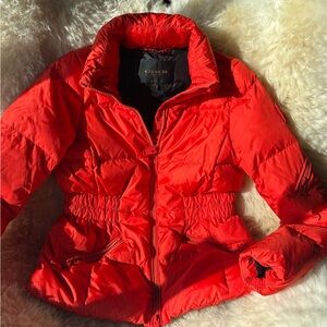 Coach Women's Red/Orange Puffer Jacket XS